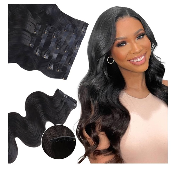 Seamless Clip in Hair Human Hair 110g 20 Inch Natural Black Ultra-thin PU